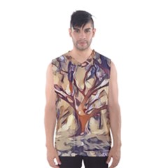 Tree Forest Woods Nature Landscape Men s Basketball Tank Top by Sarkoni