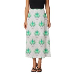 Plant Pattern Green Leaf Flora Classic Midi Chiffon Skirt by Sarkoni