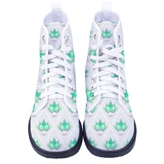 Plant Pattern Green Leaf Flora Women s High-top Canvas Sneakers by Sarkoni