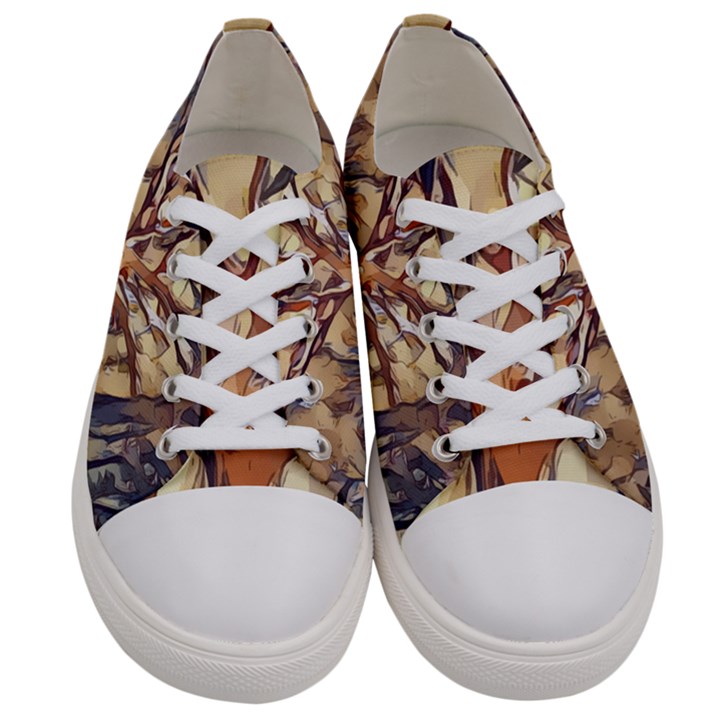 Tree Forest Woods Nature Landscape Men s Low Top Canvas Sneakers