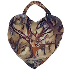 Tree Forest Woods Nature Landscape Giant Heart Shaped Tote by Sarkoni