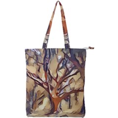 Tree Forest Woods Nature Landscape Double Zip Up Tote Bag by Sarkoni