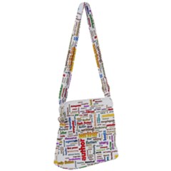 Writing Author Motivation Words Zipper Messenger Bag by Sarkoni