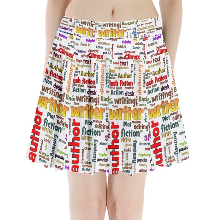 Writing Author Motivation Words Pleated Mini Skirt