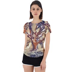 Tree Forest Woods Nature Landscape Back Cut Out Sport T-shirt by Sarkoni