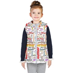 Writing Author Motivation Words Kids  Hooded Puffer Vest by Sarkoni