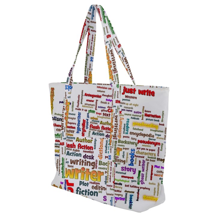 Writing Author Motivation Words Zip Up Canvas Bag