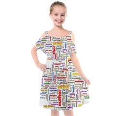 Writing Author Motivation Words Kids  Cut Out Shoulders Chiffon Dress by Sarkoni