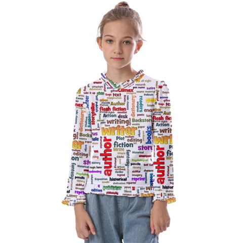 Writing Author Motivation Words Kids  Frill Detail T-shirt by Sarkoni