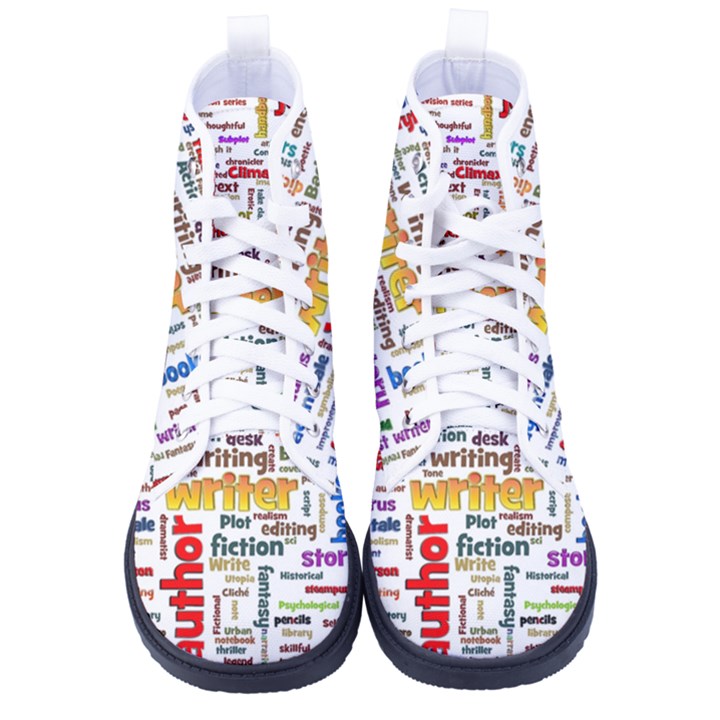 Writing Author Motivation Words Women s High-Top Canvas Sneakers