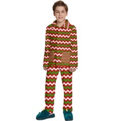 Christmas Paper Scrapbooking Pattern Kids  Long Sleeve Velvet Pajamas Set by Sarkoni