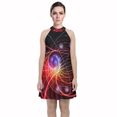 Physics Quantum Physics Particles Velvet Halter Neckline Dress  by Sarkoni