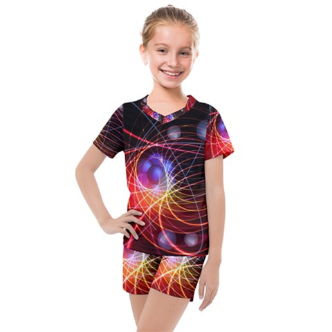 Physics Quantum Physics Particles Kids  Mesh T-shirt And Shorts Set by Sarkoni