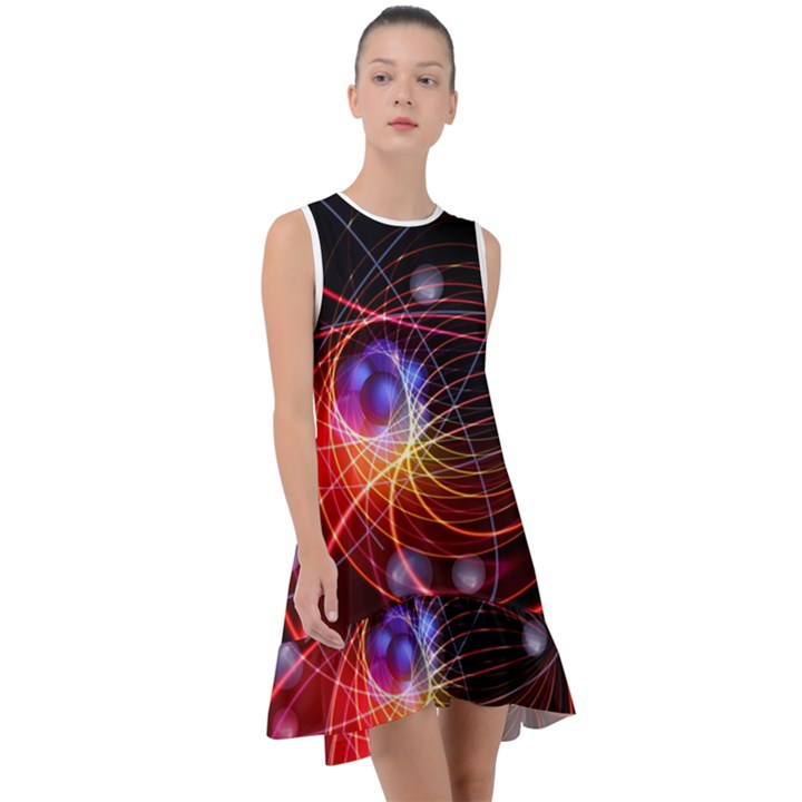 Physics Quantum Physics Particles Frill Swing Dress