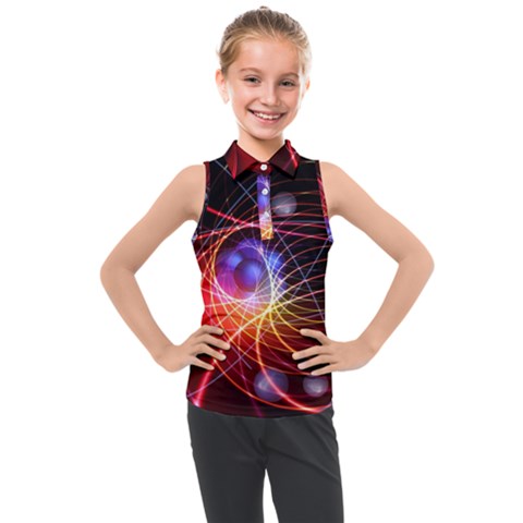 Physics Quantum Physics Particles Kids  Sleeveless Polo T-shirt by Sarkoni