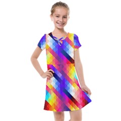 Abstract Background Colorful Pattern Kids  Cross Web Dress by Sarkoni