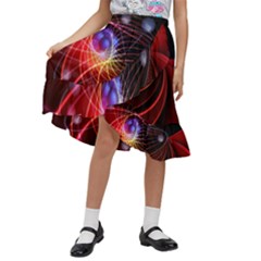 Physics Quantum Physics Particles Kids  Ruffle Flared Wrap Midi Skirt by Sarkoni