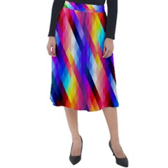 Abstract Background Colorful Pattern Classic Velour Midi Skirt  by Sarkoni