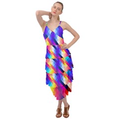 Abstract Background Colorful Pattern Layered Bottom Dress by Sarkoni