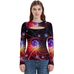 Physics Quantum Physics Particles Women s Cut Out Long Sleeve T-shirt by Sarkoni