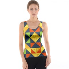 Background Geometric Color Women s Basic Tank Top by Sarkoni