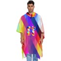 Abstract Background Colorful Pattern Men s Hooded Rain Ponchos View1