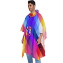 Abstract Background Colorful Pattern Men s Hooded Rain Ponchos View2