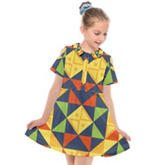 Background Geometric Color Kids  Short Sleeve Shirt Dress