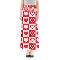 Background Card Checker Chequered Full Length Maxi Skirt by Sarkoni