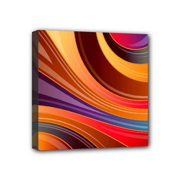 Abstract Colorful Background Wavy Mini Canvas 4  x 4  (Stretched)