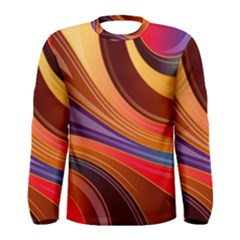 Abstract Colorful Background Wavy Men s Long Sleeve T-shirt by Sarkoni