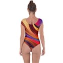 Abstract Colorful Background Wavy Short Sleeve Leotard  View2