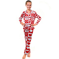 Background Card Checker Chequered Kids  Satin Long Sleeve Pajamas Set