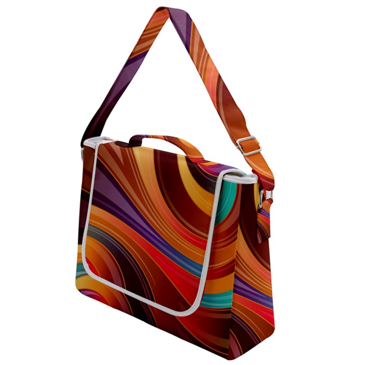 Abstract Colorful Background Wavy Box Up Messenger Bag