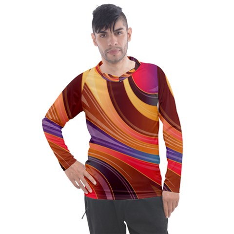 Abstract Colorful Background Wavy Men s Pique Long Sleeve T-shirt by Sarkoni