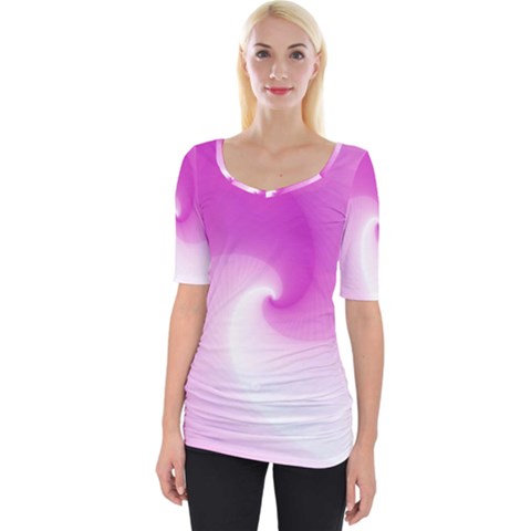 Abstract Spiral Pattern Background Wide Neckline T-shirt by Sarkoni