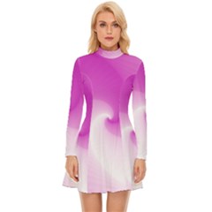 Abstract Spiral Pattern Background Long Sleeve Velour Longline Dress