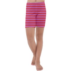 Stripes Striped Design Pattern Kids  Lightweight Velour Capri Yoga Leggings by Grandong