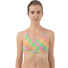 Checkerboard Pastel Squares Back Web Sports Bra by Grandong