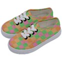 Checkerboard Pastel Squares Kids  Classic Low Top Sneakers View2