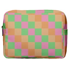 Checkerboard Pastel Squares Make Up Pouch (large) by Grandong