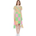 Checkerboard Pastel Squares High Low Boho Dress View1