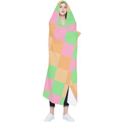 Checkerboard Pastel Squares Wearable Blanket by Grandong