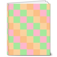 Checkerboard Pastel Squares 8  X 10  Hardcover Notebook by Grandong