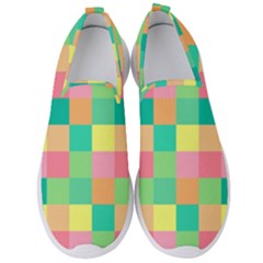 Checkerboard Pastel Square Men s Slip On Sneakers by Grandong