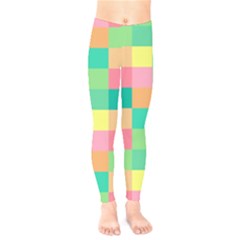 Checkerboard Pastel Square Kids  Classic Winter Leggings by Grandong