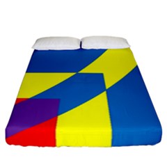 Colorful Red Yellow Blue Purple Fitted Sheet (california King Size) by Grandong