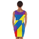 Colorful Red Yellow Blue Purple Wrap Front Bodycon Dress View2