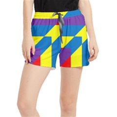 Colorful Red Yellow Blue Purple Women s Runner Shorts by Grandong