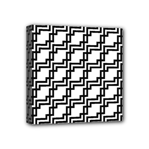 Pattern Monochrome Repeat Mini Canvas 4  X 4  (stretched) by Apen